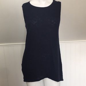 Athleta Tee Blue Sleeveless Long Length Small